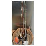 Lot of Vintage Fishing Poles & Reels +