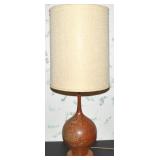 MCM Rust Color Drip Glaze Art Pottery & Wood Table