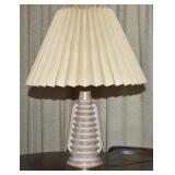 MCM Ribbed Spatter Ceramic & Pleated Shade Table