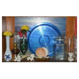 Shelf Contents Lot: Seashell Napkin Holder, Blue