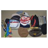 Winter & Rain Gear w/ Umbrellas, Hats, Gloves +