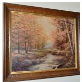 Vintage Framed Print on Cardboard Serene Landscape