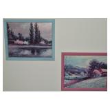 (2) Vtg Small Framed Robert Wood Art Prints