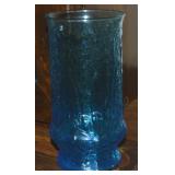 Vtg Anchor Hocking Rainflower Laser Blue 7t Glass