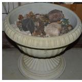 Fiberglass Outdoor Urn Pedestal Planter 17.5diam