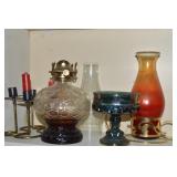 Vintage Glass / Candle Holders Lot w/Carnival