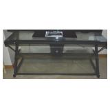 Modern Metal Frame 3 Tier Glass Top AV Stand