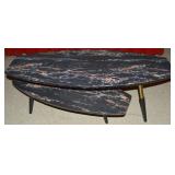 MCM Pink & Black Formica Top 2 Tier w/ Mobile