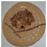 Vintage Woven & Dried Floral Wall Art Piece 24diam