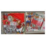 (2) Boxes of Vintage Christmas Decor + Wrapping