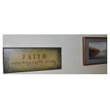 (2) Wall Art Pieces w/ Framed Photo & "Faith"