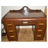 Art Deco 7 Drawer Desk w/ Lincoln Built-in Clock