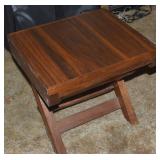 Vtg Handcrafted Solid Wood Folding Small Stool/