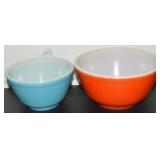 Vtg Pyrex Red/Blue Primary Colors Nesting Bowls