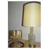 Home Decor Lot w/ Crystal Decanter Lamp,