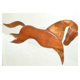 MCM Danish Mod Wood & Copper Horse Wall Art