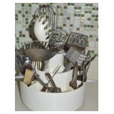 Kitchen Utensil Holder w/ Vintage Kitchen Pcs