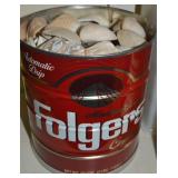 Folgers Coffee Tin Full of Seashells