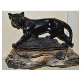 1959 Lane & Co Ceramic Black Panther TV Lamp