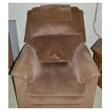 Vintage La Z Boy Light Brown Upholstered Rocker