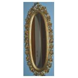 Hollywood Regency Style Gilt Rose Garland Oval