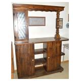 Vintage Solid Wood Bar Kitchen Island w/ Double