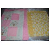 (2) Vintage Quilts w/ Pink 94 x 73 & Yellow
