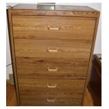 Vintage 5 Drawer Chest Dresser 46t x 30 x 15.5d