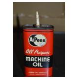 Vintage A Penn All Purpose Machine Oil Tin 3oz Oil