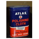 Vintage Atlas Polishing Cloth Tin