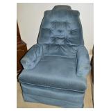 Vintage La Z Boy Light Blue Swivel Rocker Chair