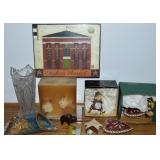 Home Decor & Holiday Lot: Ornaments, Candle,