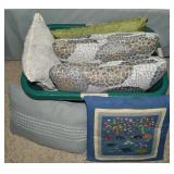 Laundry Basket of Accent/Throw Pillows incl Trees