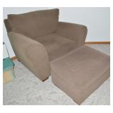Broyhill Studio Mocha Brown Armchair & Ottoman