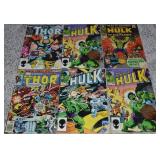 (6) Vtg Marvel Comic Books: Thor Incredible Hulk