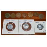 (3) 1943 Zinc Pennies + Indian Head + Wheaties