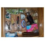 Kitchen Drawer Contents Lot: 'Junk', Small Dishes