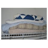 Quilt & Blankets Lot w/ Very Soft Blue Unhide