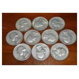 (10) 90% Silver US Washington Quarters
