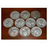(10) 90% Silver US Washington Quarters