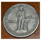 1925 Lexington Concord Silver Half Dollar Coin