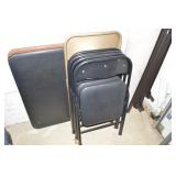 (4) Black Padded Folding Chairs w/ Matching Table