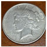 1922 D 90% Silver US Peace Dollar Coin