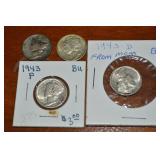 (4) 90% Silver US Mercury Dimes