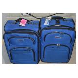 (2) Blue Delsey Suitcases