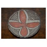 Native American Art Pottery Geometric Bowl 4'