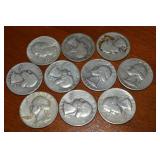 (10) 90% Silver US Washington Quarters