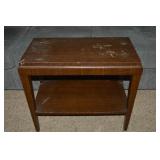 Vtg 2 Tier Wooden Bench Stand 25w x 13 x 22t