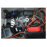 Lidded tote of Electronics w/ Garmins, Uniden