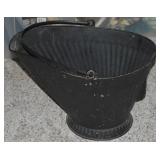 Vintage Black Metal Coal (Scuttle) Bucket w/Bale